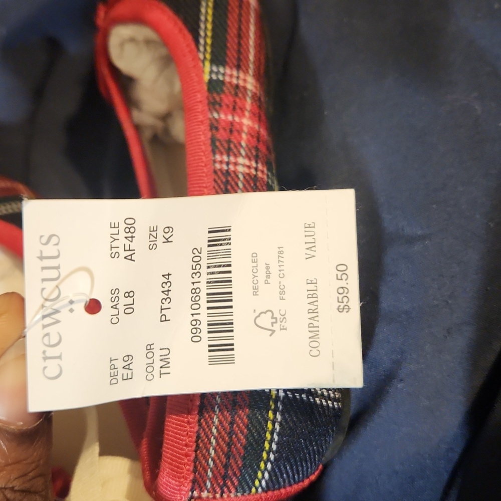 NWT!!! JCrew Crewcuts Holiday Tartan Plaid Ballet Flats 9